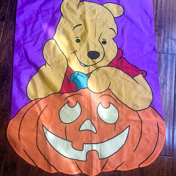 Vintage Disney Winnie the Pooh Happy Halloween 28"x40" Polyester Flag - Picture 4 of 6